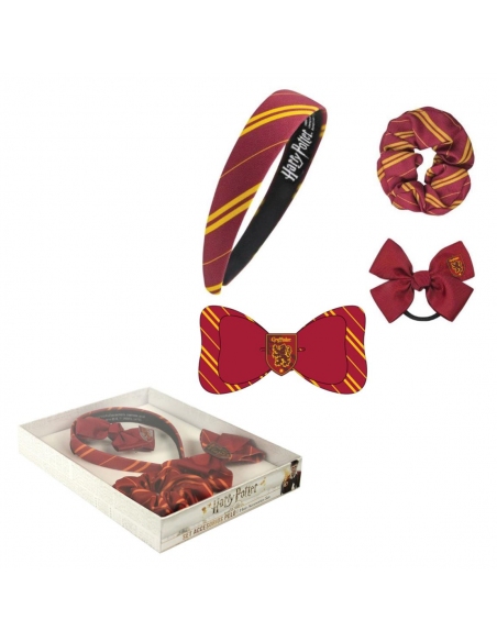 ACCESORIOS PELO CAJA 4 PIEZAS HARRY POTTER GRYFFINDOR
