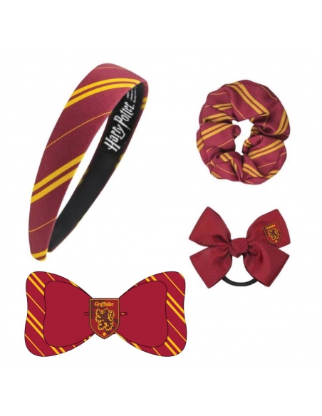 ACCESORIOS PELO CAJA 4 PIEZAS HARRY POTTER GRYFFINDOR